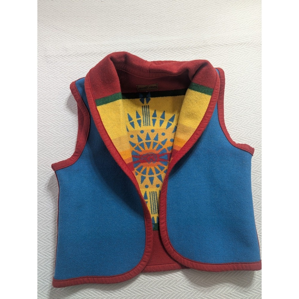 Pendleton Originals Womens Chief Joseph Wool Vest Blue Southwest Small USA